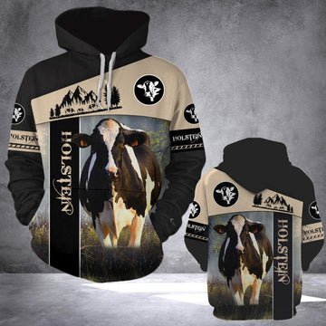 Uni Holstein White Black Personalized 3D Hoodie