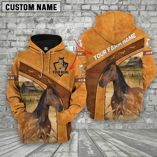 Uni Horse 3D Customized Name - Farm Name Hoodie