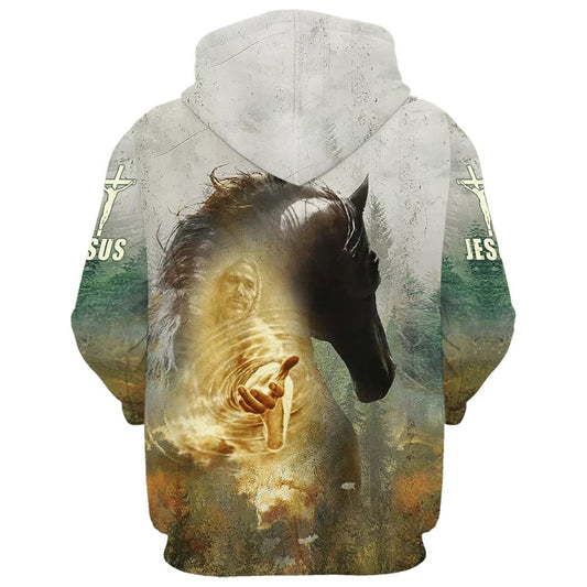 Uni Horse And Jesus Faith Over Fear Hoodie