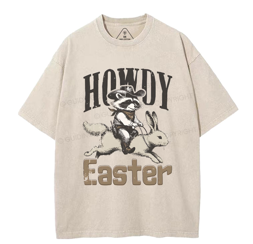 Howdy Easter Chrsitian Washed TShirt  