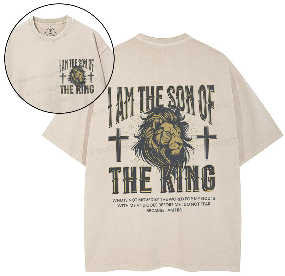 I Am Son Of The King Christian Washed T-Shirt Sale - GuidingCross