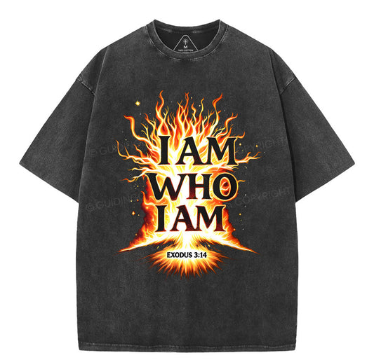 I Am Who I Am Christian Washed TShirt  