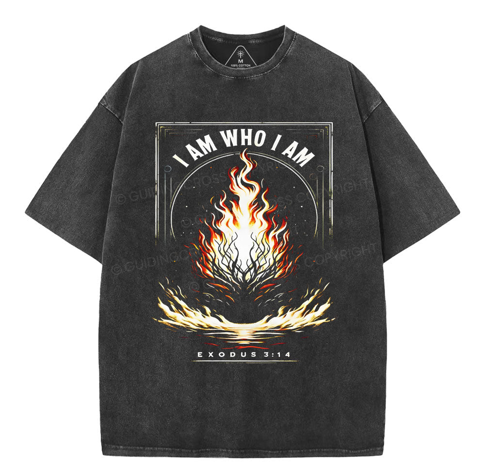 I Am Who I Am Christian Washed T-Shirt Sale - GuidingCross