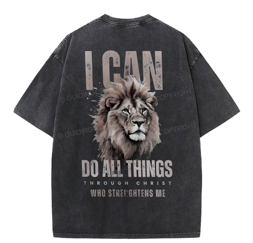 I Can Do All Thing Christian Washed T-Shirt Sale - GuidingCross