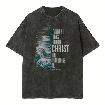 I Can Do All Things Christ Who Strengthens Me Christian Washed TShirt  