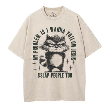 I Wanna Follow Jesus Christian Washed T-Shirt Sale - GuidingCross