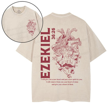 I Will Give You A New Heart And Put A New Spirit Christian Washed T-Shirt Sale - GuidingCross