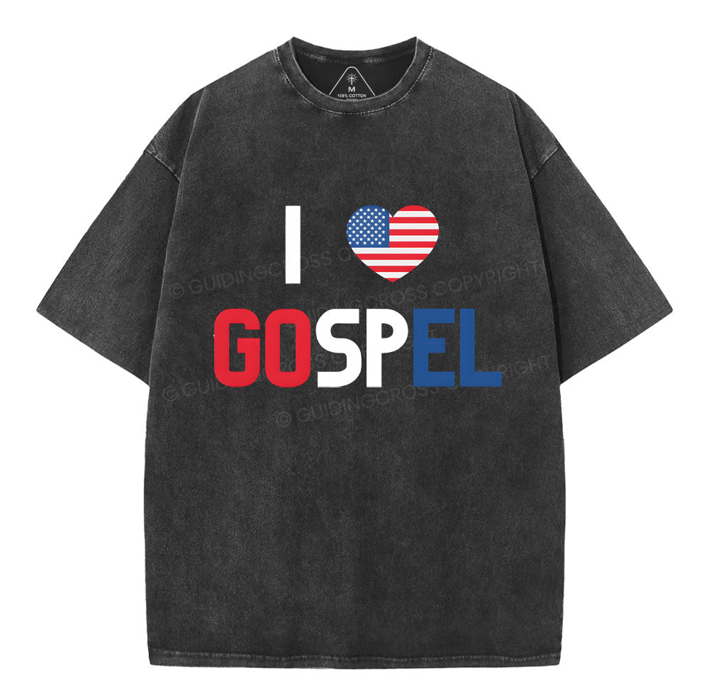 I love Gospel Christian Washed TShirt  