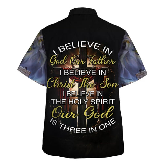 UniJames I Believe In The God The Father Hawaiian Shirt - Christian Hawaiian Shirt - Religious Hawaiian Shirts
