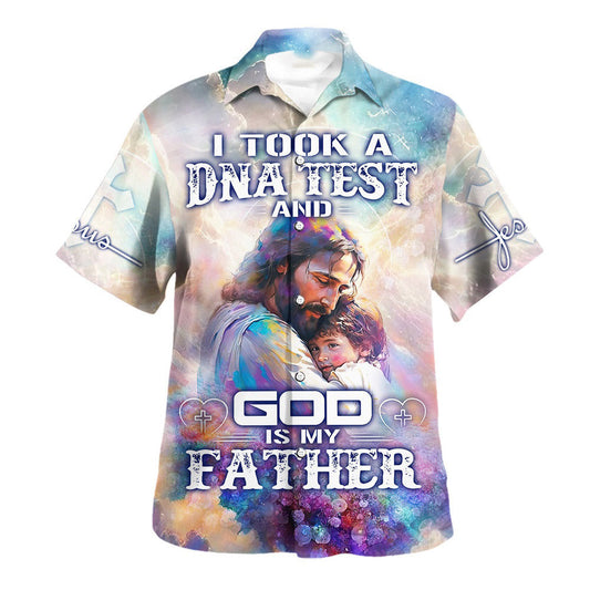 UniJames I Took A Dna Test And God Is My Father Hawaiian Shirt - Jesus Holding Child Hawaiian Shirts For Men And Women - Christian Hawaiian Shirt