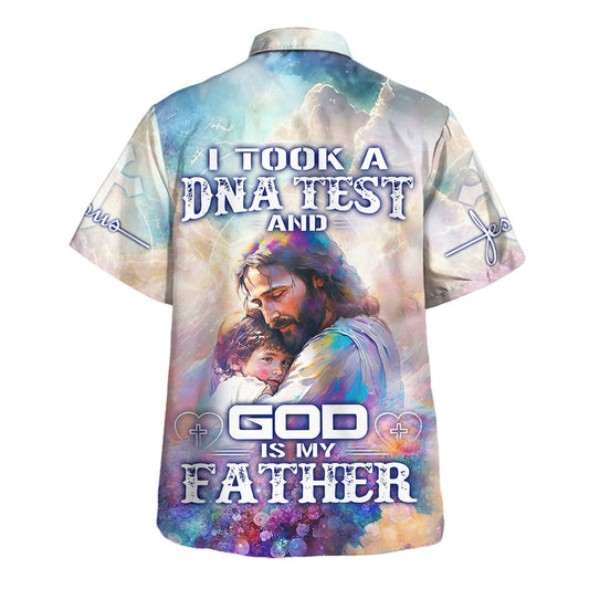 UniJames I Took A Dna Test And God Is My Father Hawaiian Shirt - Jesus Holding Child Hawaiian Shirts For Men And Women - Christian Hawaiian Shirt