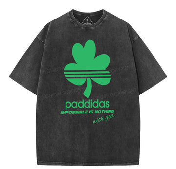 Impossible Is Nothing With God Christian Washed TShirt  