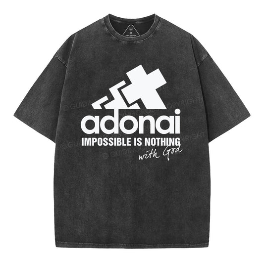 Impossible Is Nothing With God Christian Washed TShirt  
