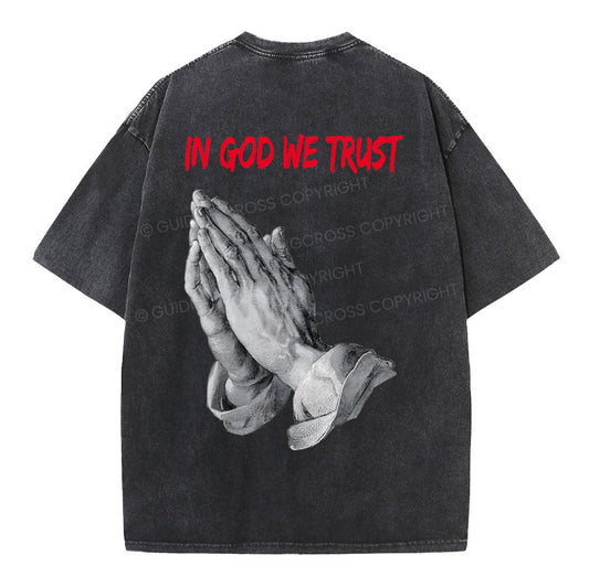 In God We Trust Christian Washed TShirt  