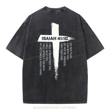 Isaiah 41 Christian Washed T-Shirt Sale - GuidingCross