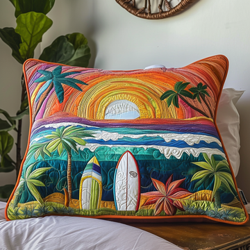 Island Waves Quilted Bedding Pillow Case NCU0VL2563