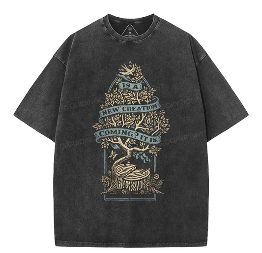 It Is A New Creation Coming Chrsitian Washed TShirt  