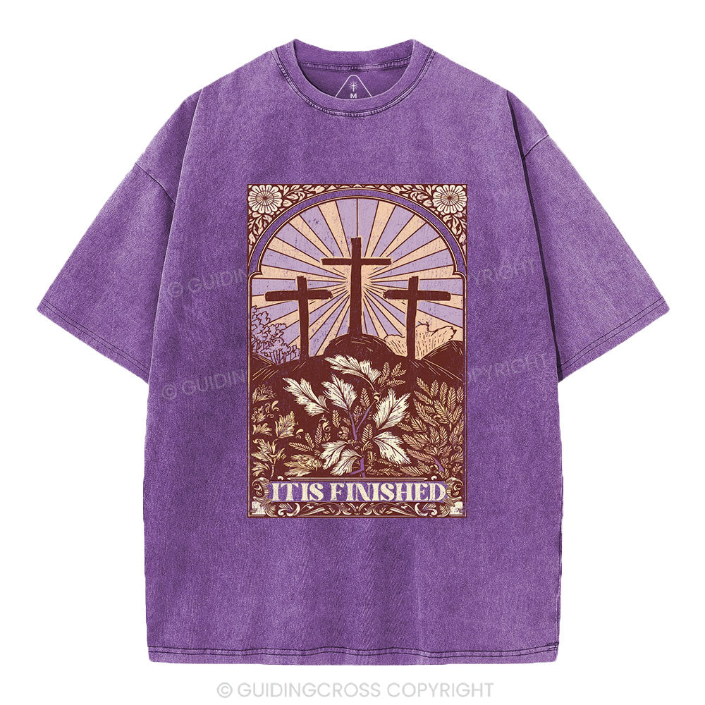It Is Finished Christian Washed T-Shirt Sale - GuidingCross
