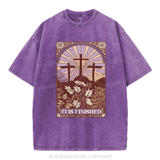 It Is Finished Christian Washed T-Shirt Sale - GuidingCross