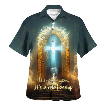 UniJames It's Not Religion It's A Relationship Hawaiian Shirt - Christian Hawaiian Shirt - Religious Hawaiian Shirts