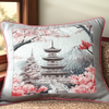 Japanese Blossom Pagoda Quilted Bedding Pillow Case NCU0DV6035