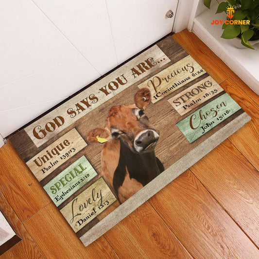 God Says You Are - Jersey Cattle Doormat