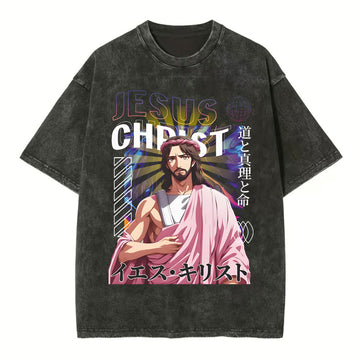 Jesus Christ Chirstian Washed TShirt  