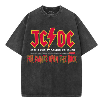 Jesus Christ Demon Crusher Christian Washed T-Shirt Sale - GuidingCross