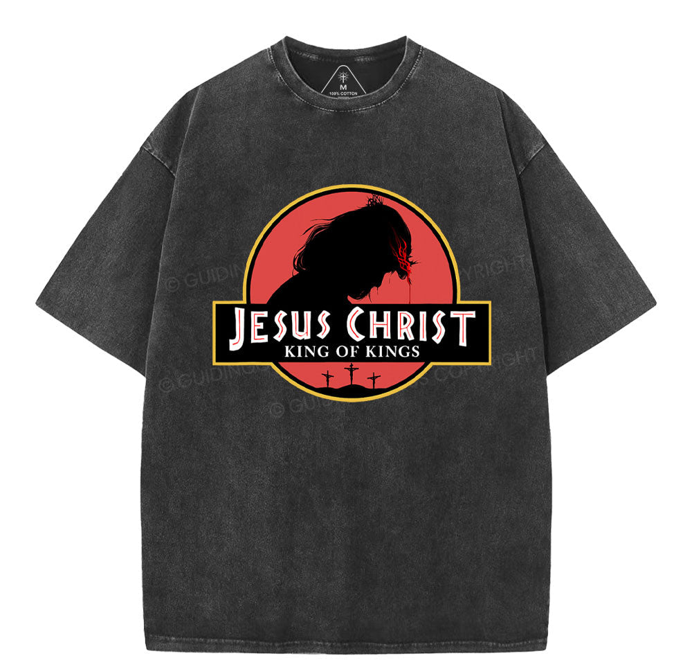 Jesus Christ King Of Kings Chrsitian Washed TShirt  