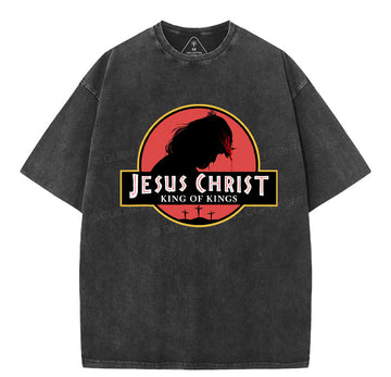 Jesus Christ King Of Kings Chrsitian Washed TShirt  