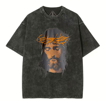 Jesus Christ Loves Lives Christian Washed TShirt  