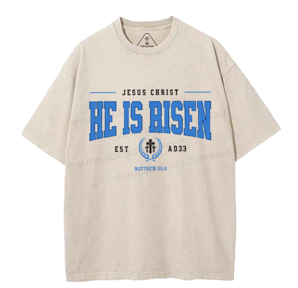 Jesus Christ He Is Risen Christian Washed T-Shirt Sale - GuidingCross