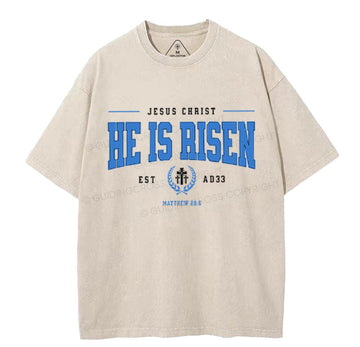 Jesus Christ He Is Risen Christian Washed T-Shirt Sale - GuidingCross