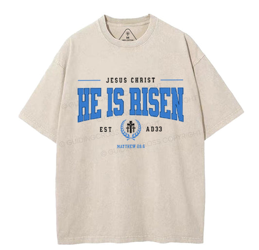 Jesus Christ He Is Risen Christian Washed T-Shirt Sale - GuidingCross