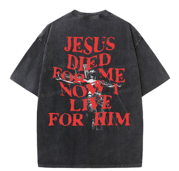 Jesus Died For Us Christian Washed T-Shirt Sale - GuidingCross