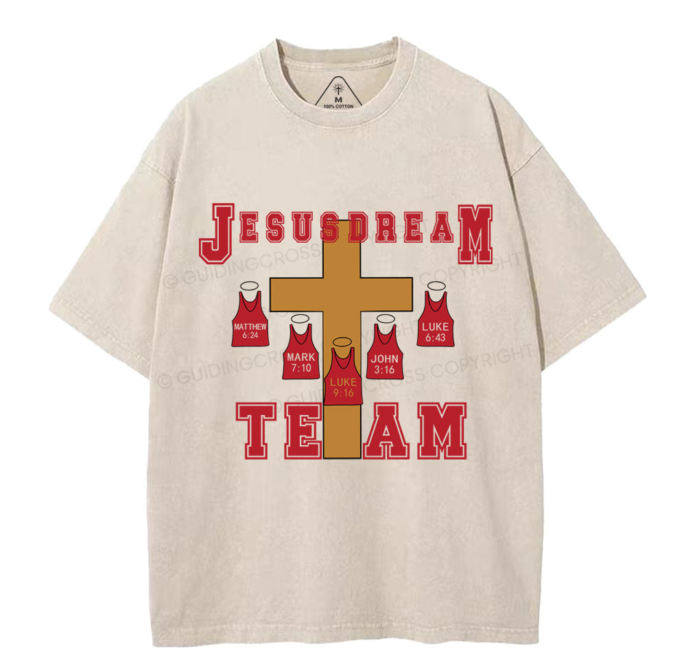 Jesus Dream Team Christian Washed TShirt  