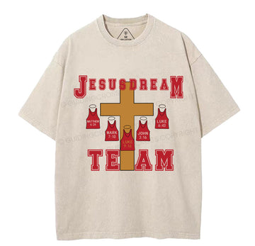 Jesus Dream Team Christian Washed TShirt  