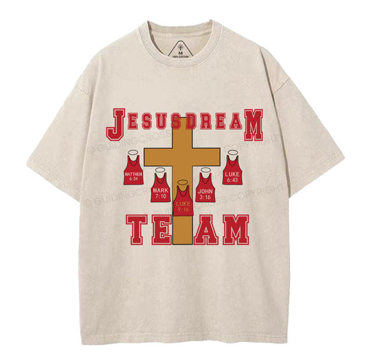 Jesus Dream Team Christian Washed TShirt  