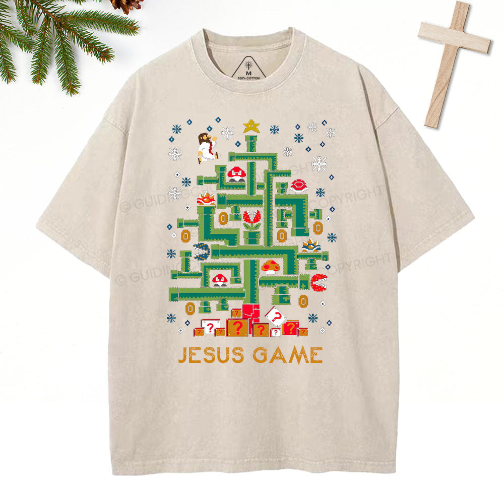 Jesus Game Christian Washed TShirt  