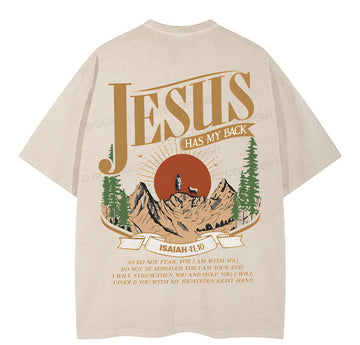 Jesus Has My Back Christian Washed TShirt  