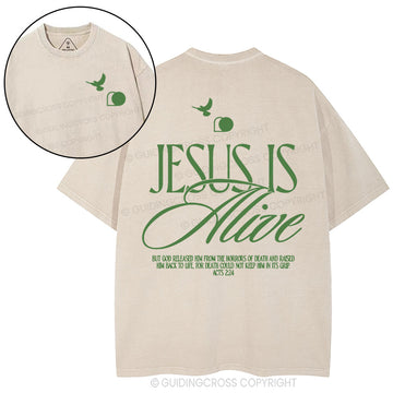 Jesus Is Alive Christian Washed T-Shirt Sale - GuidingCross