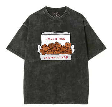 Jesus Is King Christian Washed TShirt  