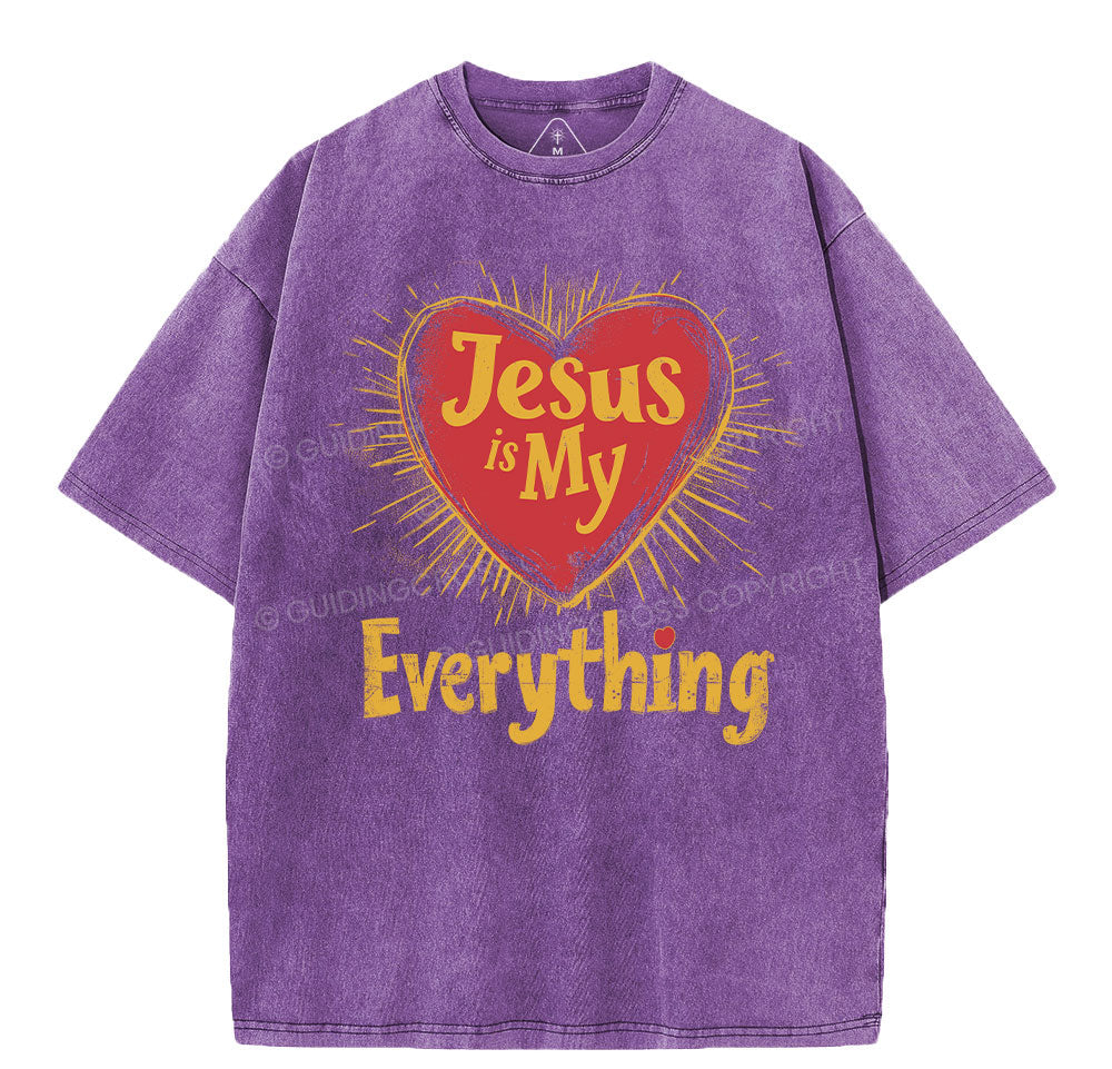 Jesus Is My Everything Christian Washed TShirt  