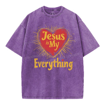 Jesus Is My Everything Christian Washed TShirt  