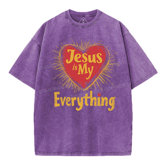 Jesus Is My Everything Christian Washed TShirt  