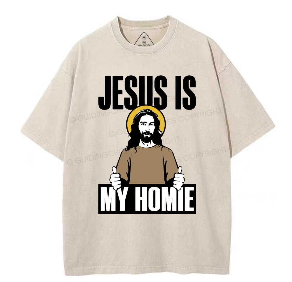 Jesus Is My Homie Christian Washed TShirt  