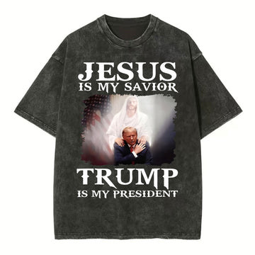 Jesus Is My Savior Christian Washed TShirt  