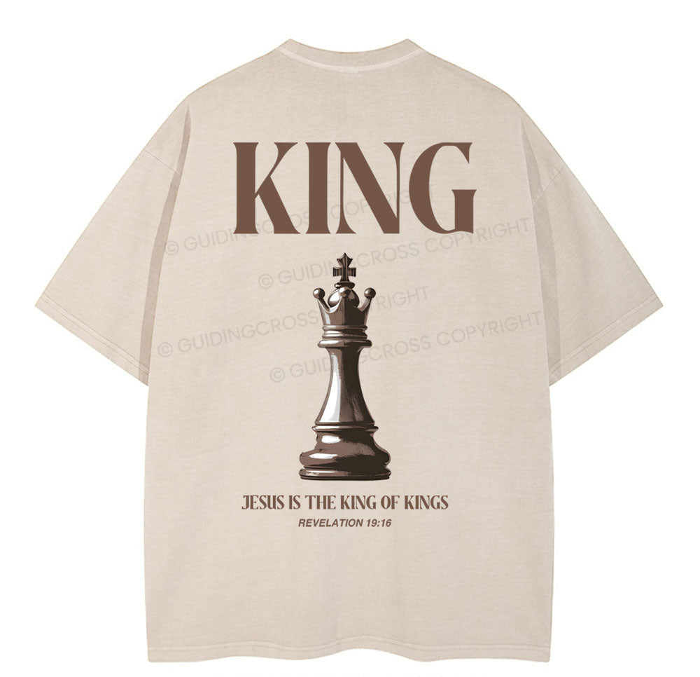 Jesus Is The King Of Kings Christian Washed T-Shirt Sale - GuidingCross