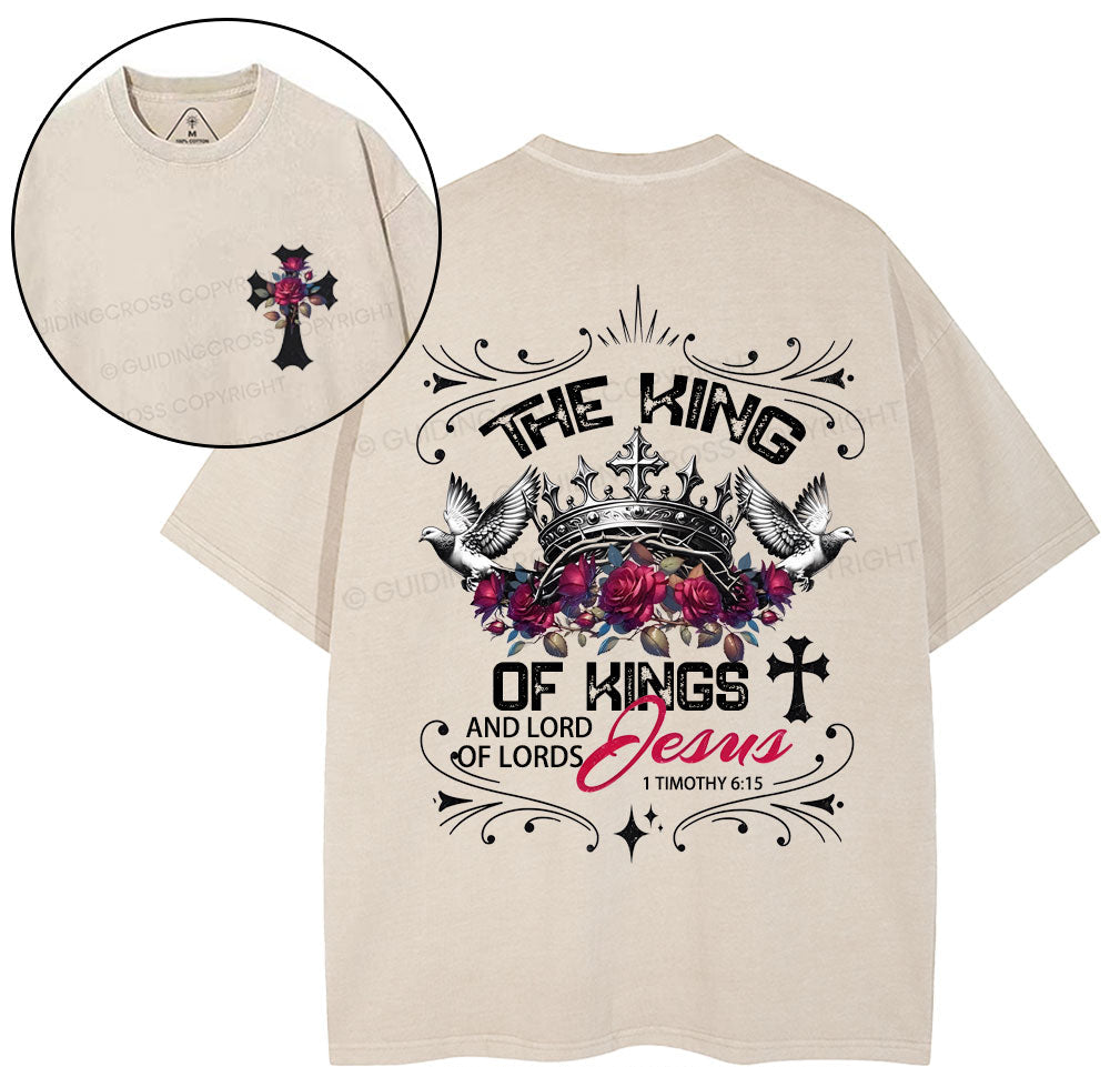 Jesus King of Kings Christian Washed TShirt  