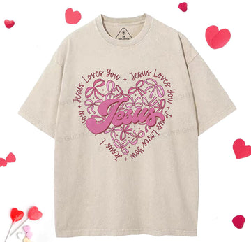 Jesus Love You Christian Washed TShirt  